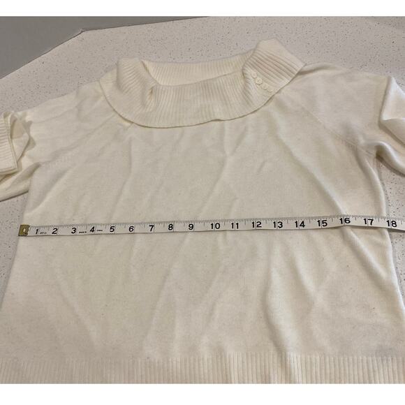Hampshire Studio Women's Sweater turtleneck Size PL Cream - Picture 3 of 4